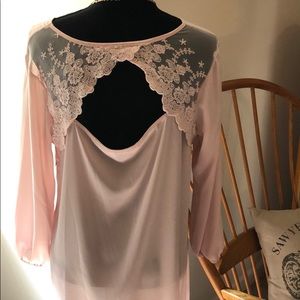 Pink silky blouse